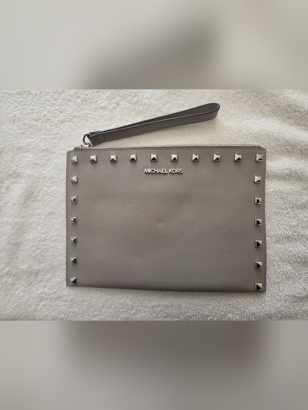 Michael Kors Gray Studded Wristlet